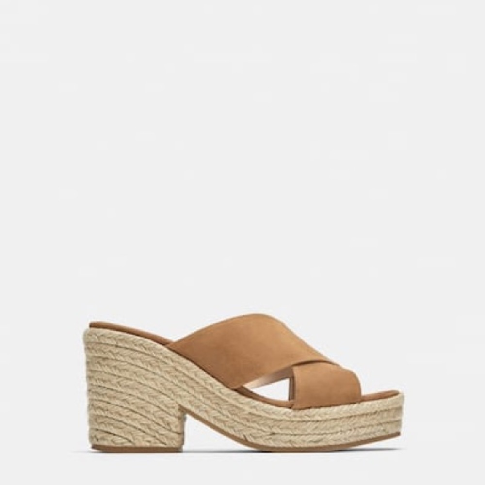 Leather crossover wedges